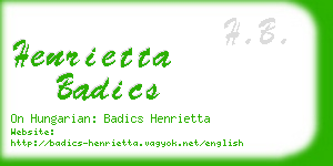 henrietta badics business card